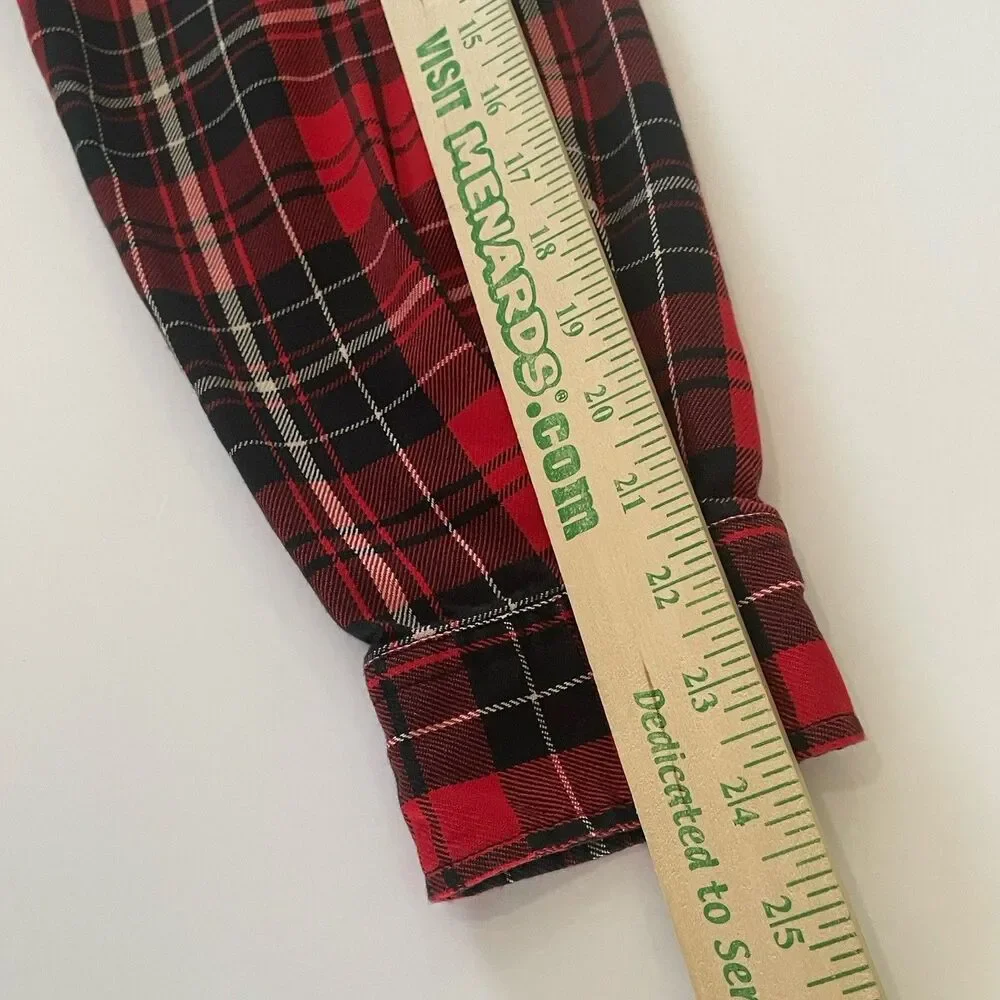 Vintage Polo Ralph Lauren Flannel Shirt Mens Sz M Red Tartan Plaid Button Up